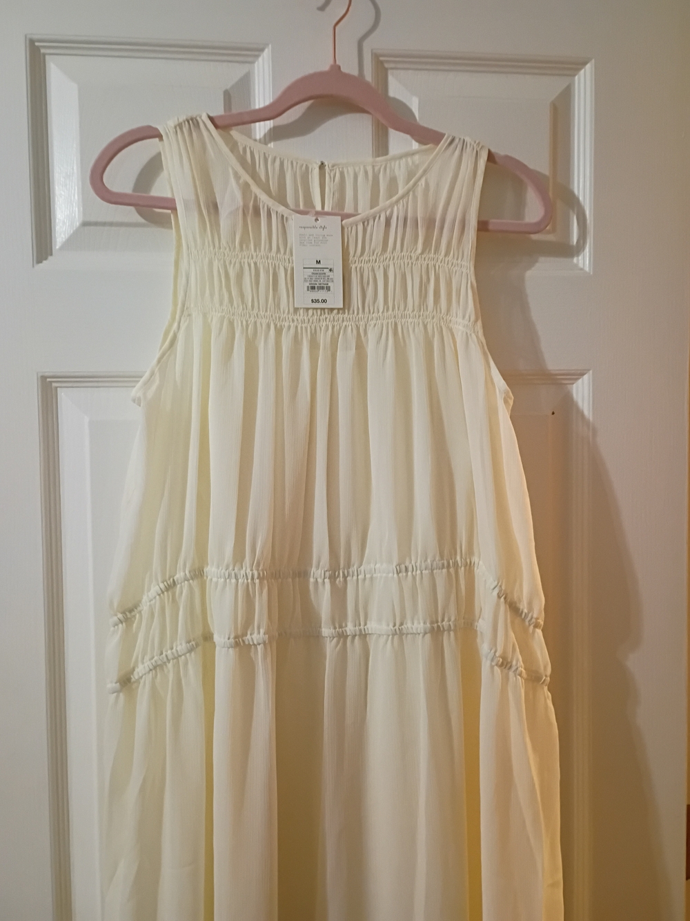 a new day Cream Maxi Dress with Smocked Bodice - Picture 4 of 4